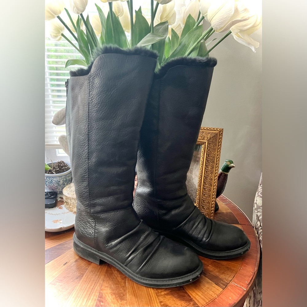 Naya Tall Black Leather Raptor Boots